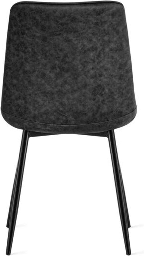 Refurna Eetkamerstoel - Luxe - Microleder - Max. 125 kg - 62 x 51 x 85 cm - Antraciet