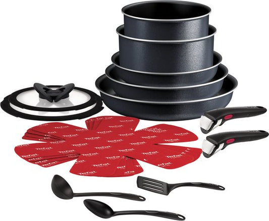 Tefal Ingenio So Light - Pannenset - 16-delig - Inductie - Stapelbaar - Afneembare Handgrepen - Ruimtebesparend