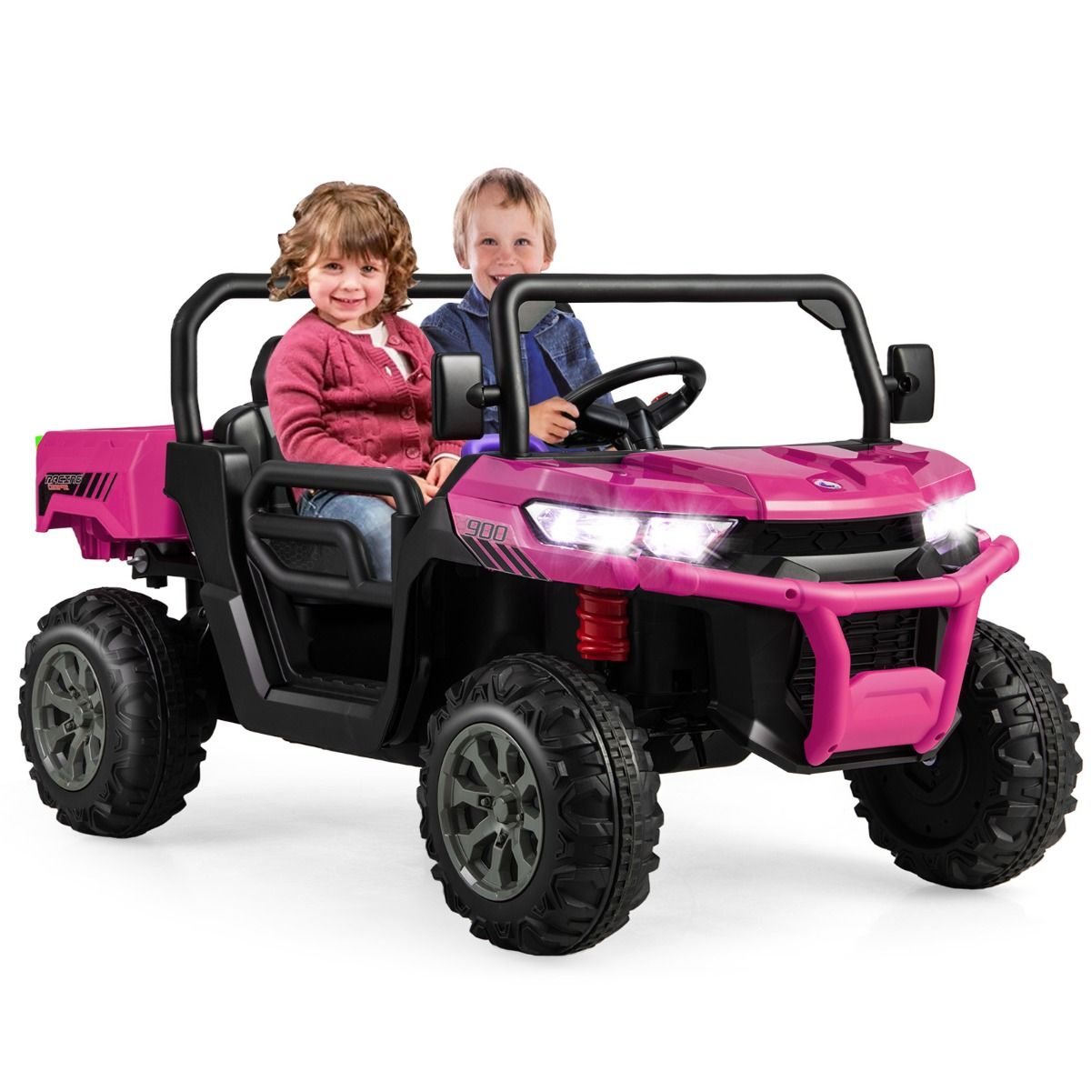 Coast Elektrische Kiepwagen voor Kinderen - 2 Zitplaatsen - Afstandsbediening - Roze