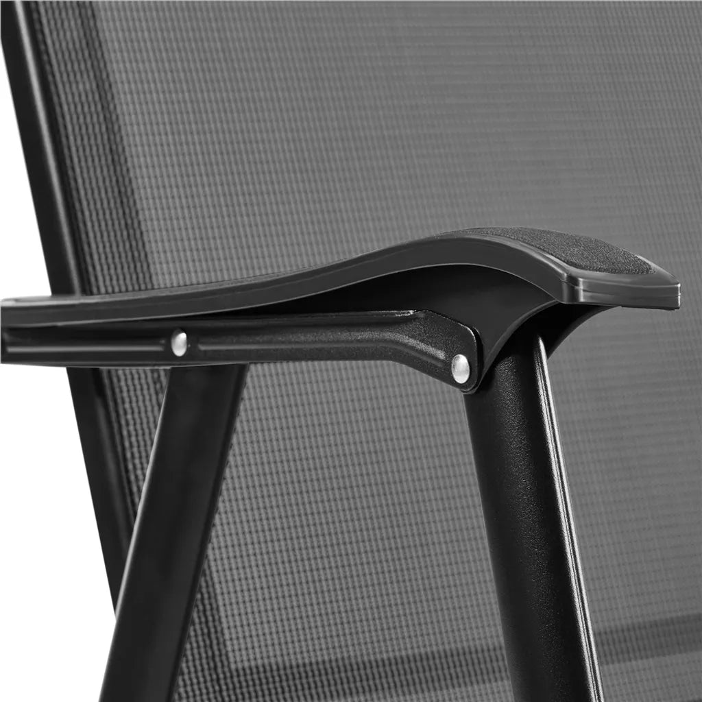 Yaheetech Tuinstoelen Set van 2 Zwart – Opvouwbare Hoge Rugleuning – 54 x 57 x 93,5 cm