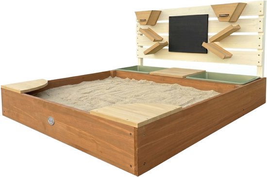 AXI Cato zandbak met zand & waterbakken en Speelwand Beige/bruin- Zand & Water - Inclusief afdekzeil en gronddoek - 10 jaar garantie!