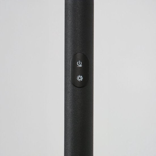 Vloerlamp Daphne 2 4601ZW - zwarte metalen leeslamp met verstelbaar licht, afstandsbediening en instelbare kleurtemperatuur - Steinhauer