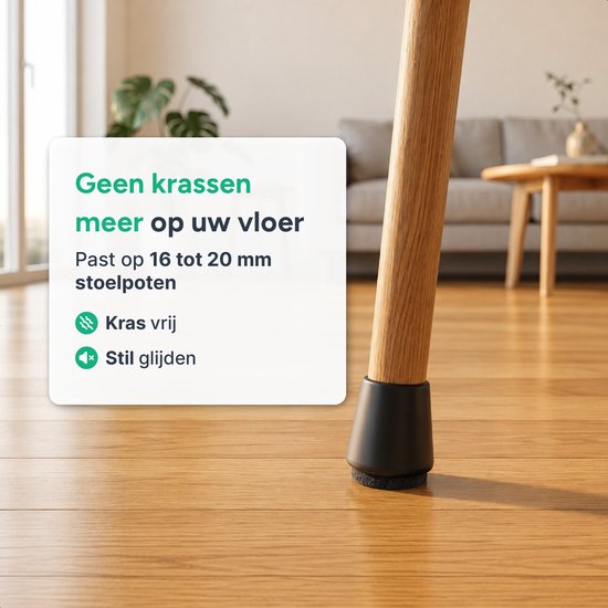 Luft Stoelpoot beschermers - 32 stuks - 18-23 mm - Sokken - Stoelpootdoppen - Viltjes - Stoeldoppen - Stoelviltjes - Stoel - Rond - Stoelpoten beschermers - Dopjes - Sokjes - Vilt