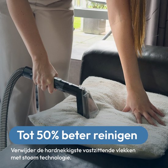 BOLLIT 5-in-1 Tapijtreiniger PRO 1650W - Stoomreiniger en Vlekkenreiniger - 100° Stoom - Bankreiniger - Meubelreiniger - Handstomer - Matrasreiniger - Zetelreiniger - Reiniger voor auto, bank, vloer, en tapijt