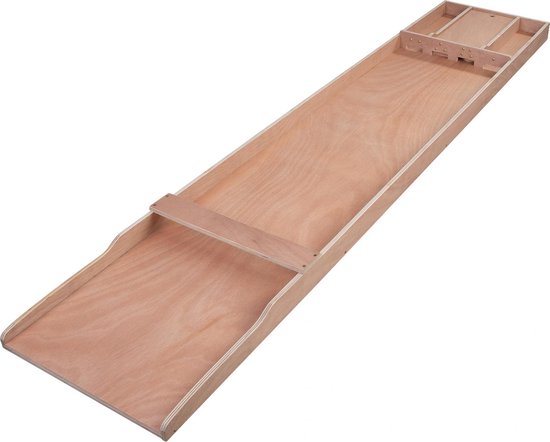 Sjoelbak Wedstrijd Hout 200 cm – Inclusief 30 Sjoelstenen – Houten Multiplex Shuffleboard voor Thuis & Recreatie – Gezelschapsspel – Longfield