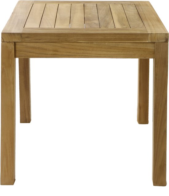 AXI August Teak Bijzettafel Bruin – Houten tuintafeltje – Vierkant - 50 x 50 x 45 cm - 100% Teak – Voor tuin, terras en balkon
