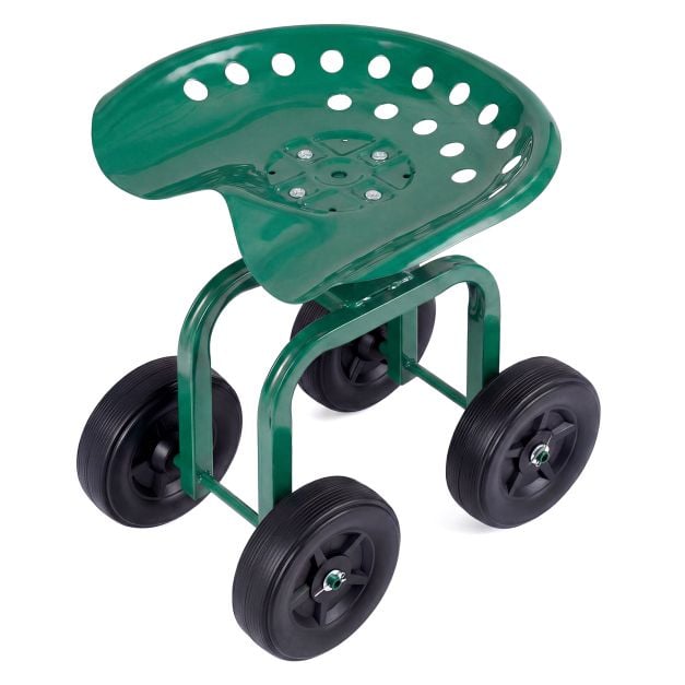 Coast Verrijdbare Tuinwerkstoel – 360° Draaibaar – 40-50 cm – Groen