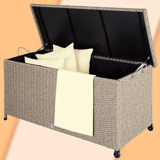 Casaria Opbergkist – Weerbestendig 122x56x61cm 360L - Crème
