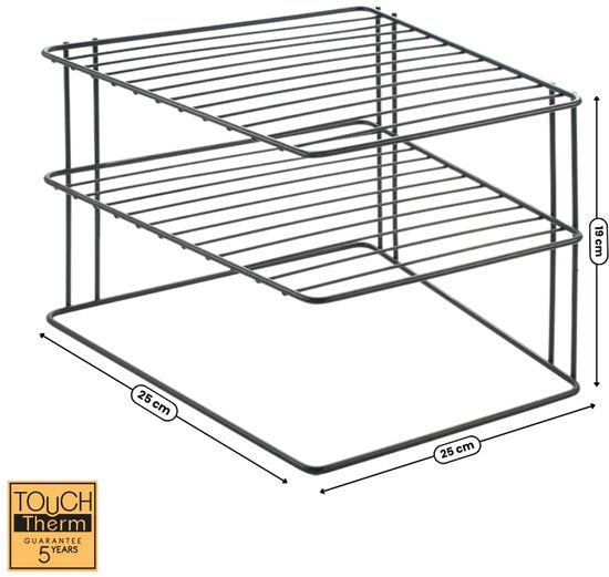 Metaltex - Bordenrek - Zwart - Keukenkast organizer - 25x25x19 cm