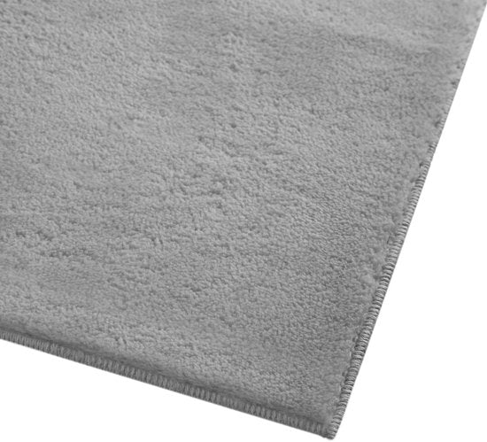 tectake® Kortpolig Vloerkleed - 120 x 170 cm - Grijs - Tapijt voor Woonkamer, Slaapkamer, Eetkamer - Onderhoudsvriendelijk en Wasbaar - Antislip Ondertapijt - Allergievriendelijk - Diverse maten en kleuren