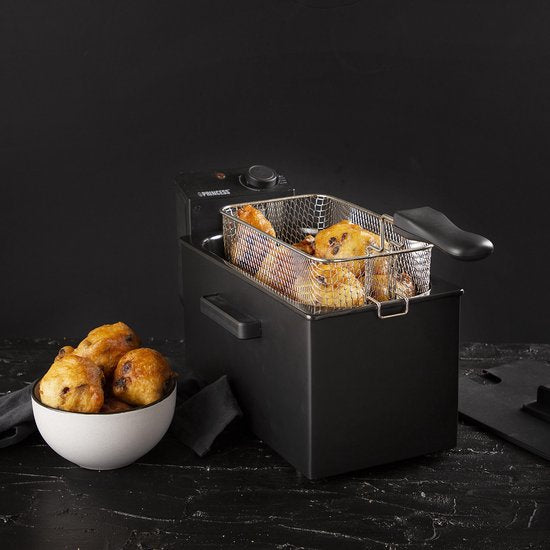 Princess Friteuse - 3 liter - Koude zone - Frituurpan - 2000W - Regelbare thermostaat - Zwart - 182727