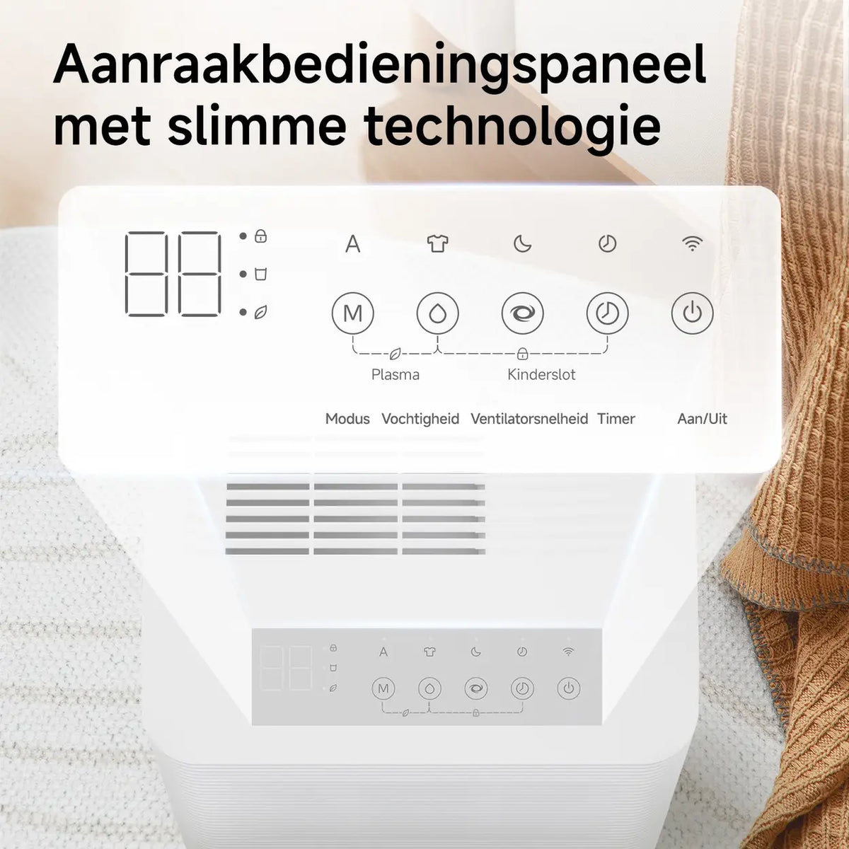 VINO slimme luchtontvochtiger - 12 L/dag - wifi - 1,8 L tank - wit