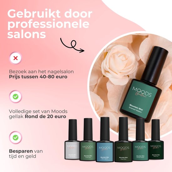 Moods Gellac 6-delige Set - Gellak Starterspakket - Gel Nagellak - 8ML - Mountain Mist - Gellac - Nagels - Chique Kleuren