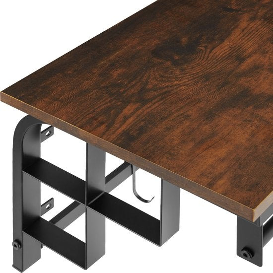 tectake - Wandkapstok met Hoedenplank Westwood - industrial dark - 404433