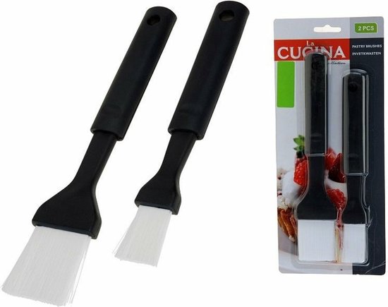 La Cucina Bakkwasten/Barbecue invetkwasten - Set van 2x - marinade kwasten