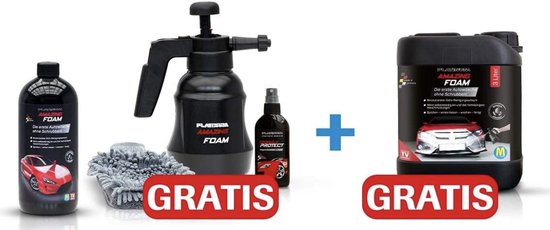 1000 ml. Platinum Amazing Foam + gratis -3000 ml. Platinum navulverpakking + gratis Platinum Fantastic Protect-glasverzegeling