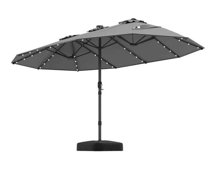 Coast LED-parasol met standaard – 260 x 250 cm – Grijs
