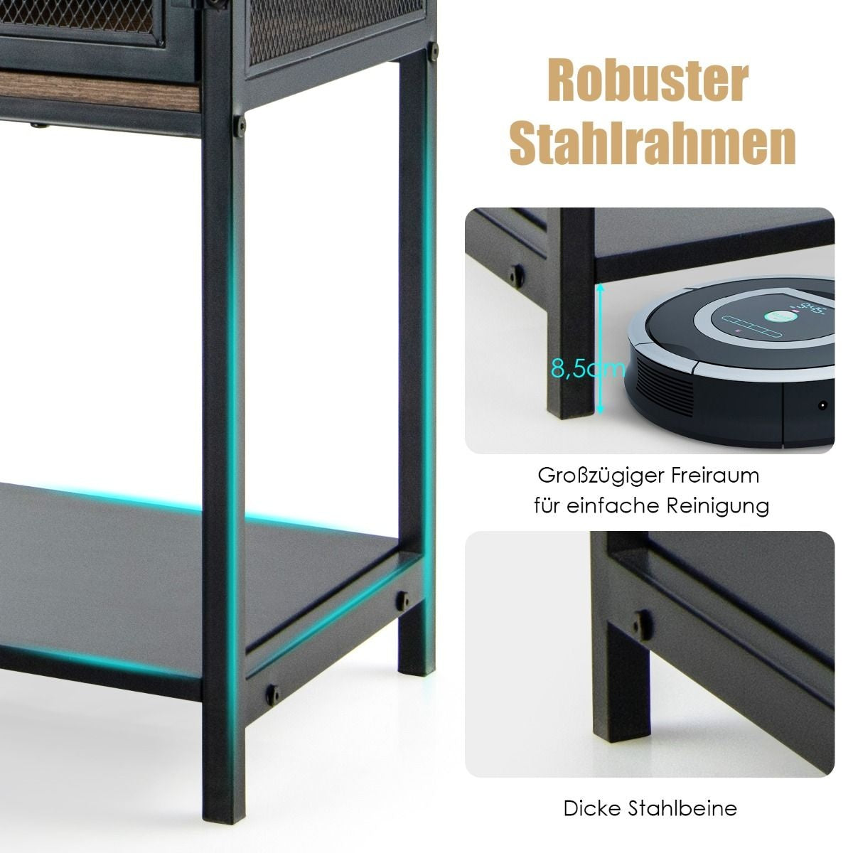 Coast Industrieel multifunctioneel dressoir met 2 roosterkasten en 2 laden 100 x 35 x 85 cm
