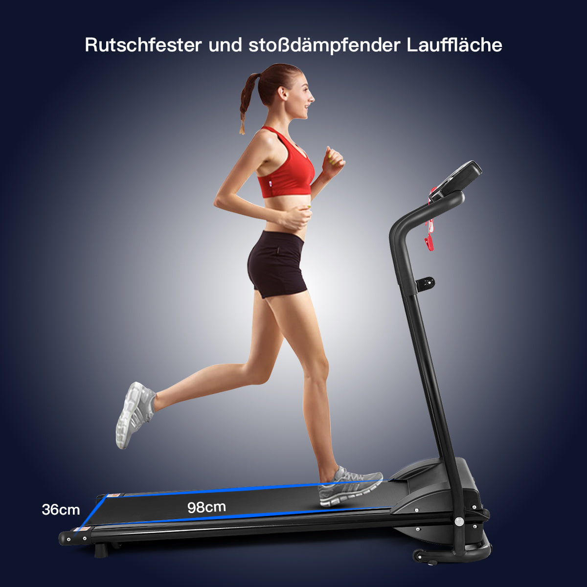 Coast Electric Treadmill Foldable Home Trainer Rollbar Fitness Device LCD Display