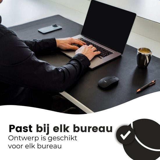 WURK Professionele Bureau Onderlegger Kunstleer – Bureau Organizer – Bureau Accessoires – Muismat XXL– Inclusief Kabel Clip – 120x60 – Zwart