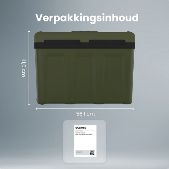 Auronic Koelbox Elektrisch 12V en 230 volt - 40L - Auto - Camping Koelkast - Koelen en Verwarmen - Frigobox - Groen