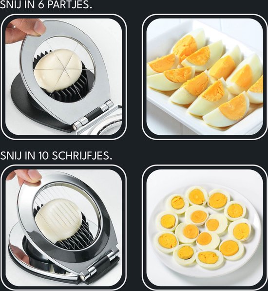 VAIVE Eiersnijder Vaatwasserbestendig - RVS - Champignonsnijder - Keukengerei