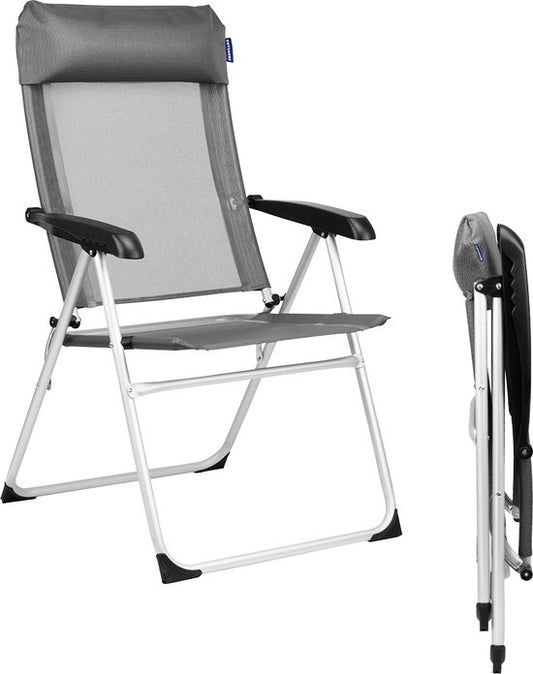 TRVLMORE inklapbaar Kampeerstoel – Verstelbare – 110 kg Draagvermogen – 44 x 40 x 10 cm – Grijs