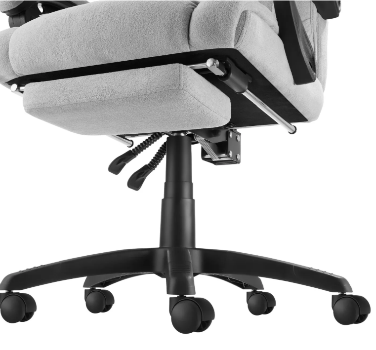 tectake Bureaustoel Jillien met Voetsteun – Ergonomisch – Velours – Grijs