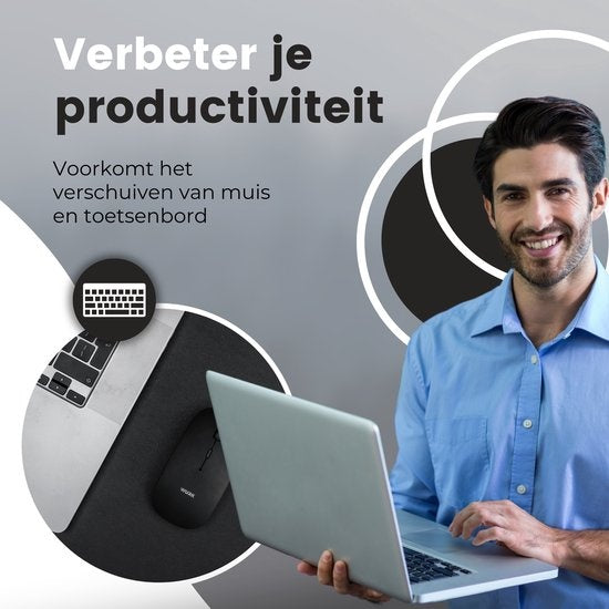 WURK Professionele Bureau Onderlegger Kunstleer – Bureau Organizer – Bureau Accessoires – Muismat XXL– Inclusief Kabel Clip – 90x45 – zwart