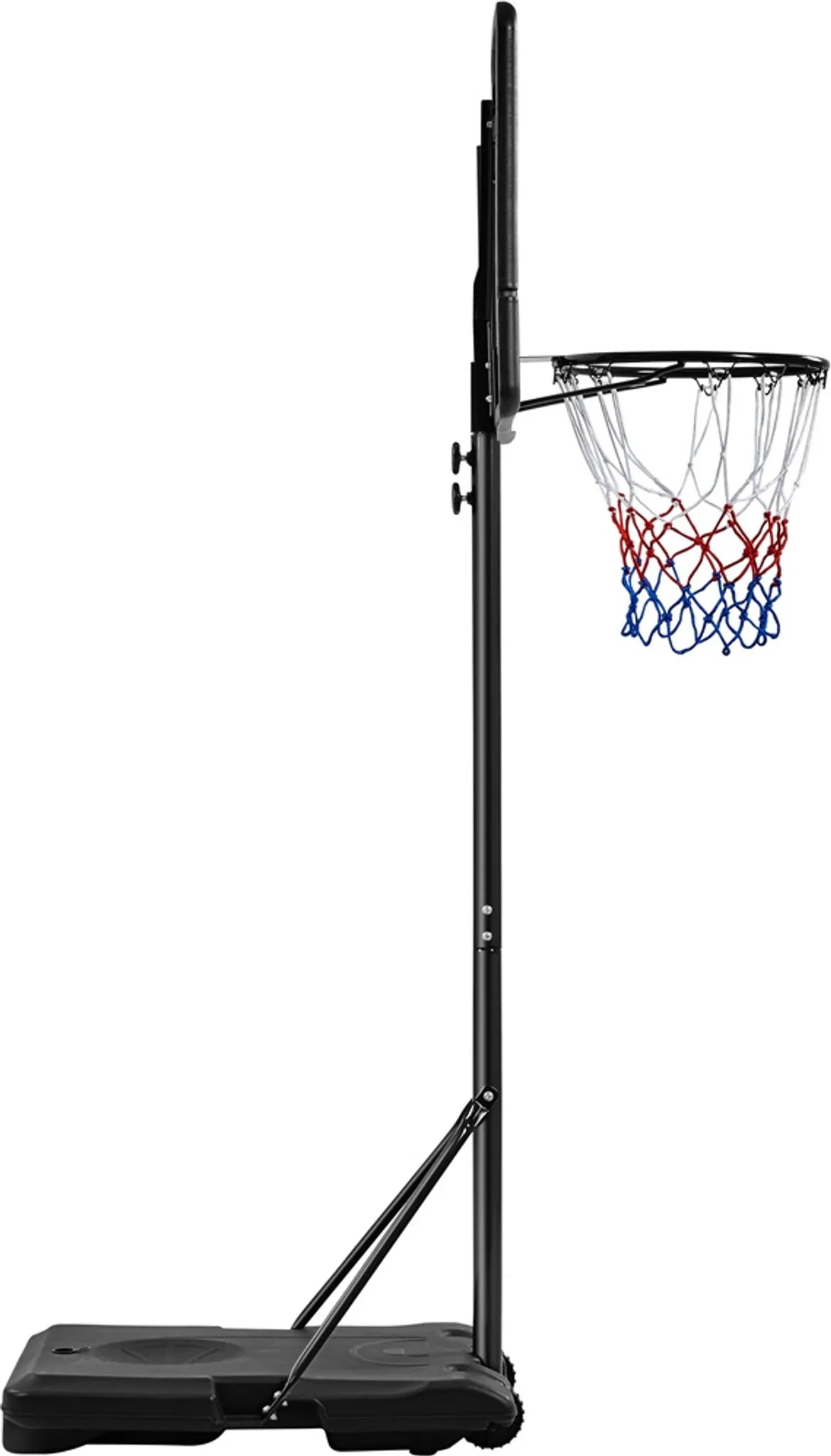 In Hoogte Verstelbare Basketbalstandaard met Wielen 182–215 cm Zwart