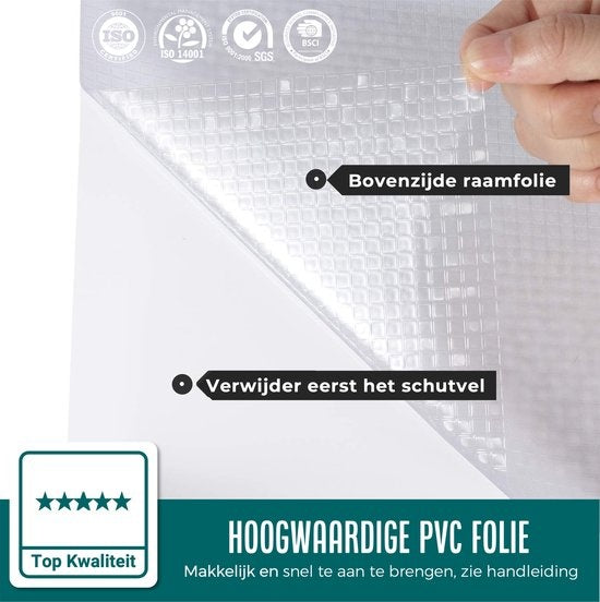 Homewell Raamfolie HR++ 60x200cm - Zonwerend & Isolerend - Statisch - Regenboog Mozaïek