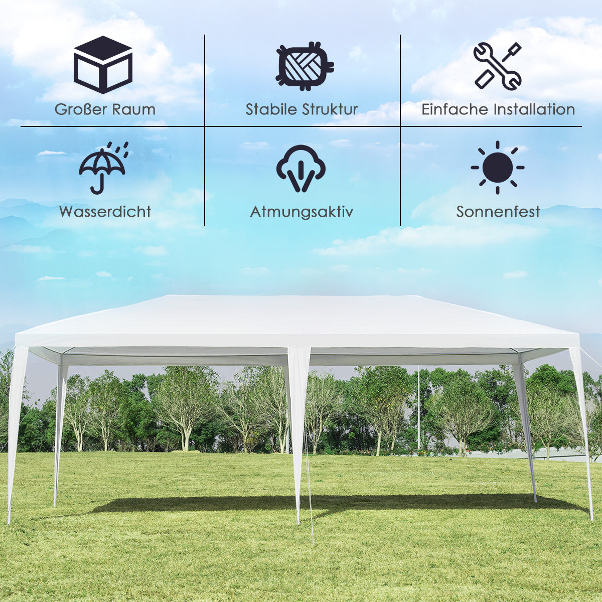 Coast Partytent - Paviljoen - Waterdicht - 300 x 600 cm - Wit