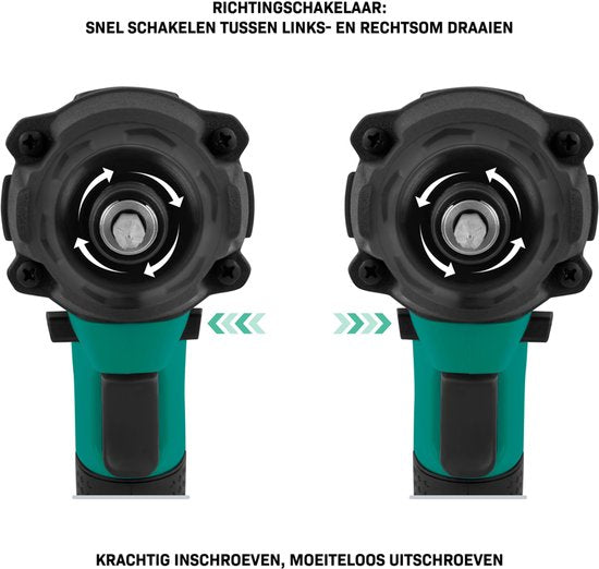 VONROC Accu Slagschroevendraaier 20V – 180Nm – Opname: 6,35 mm ¼” - Incl. Schroefbits, mag-netische bithouder en dophouder - Excl. Accu en Snellader
