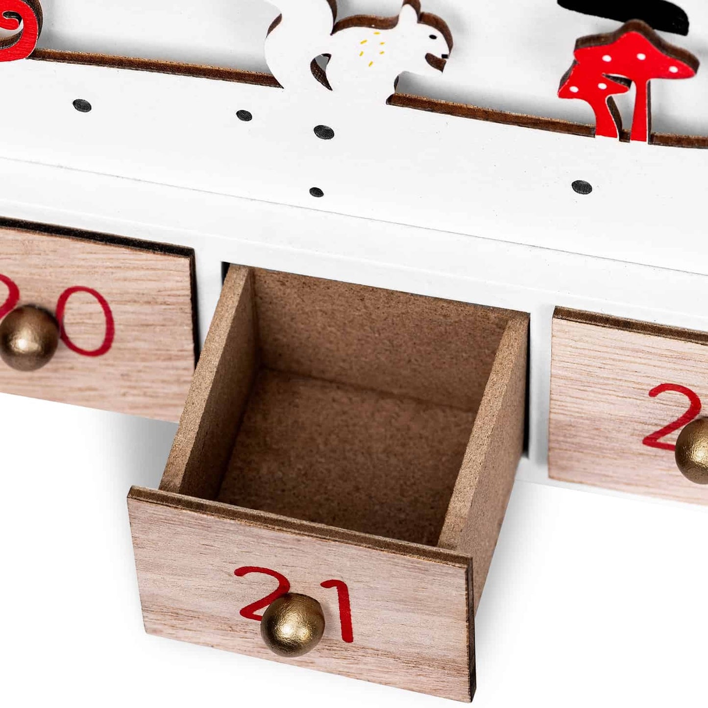 Spielwerk – Adventskalender - LED - Kerstman - MDF