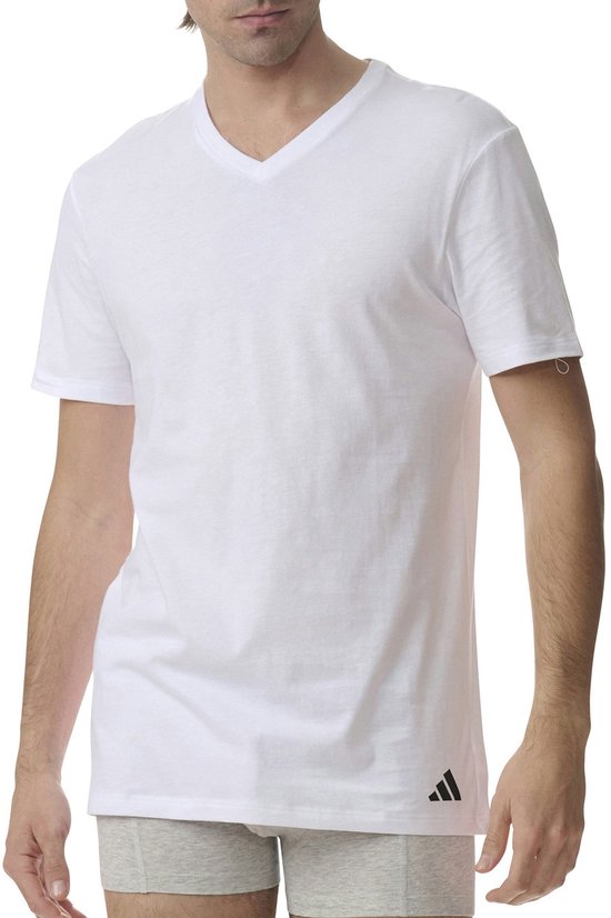 Adidas Sportswear- Active Core Cotton - V Neck Shirts - Heren Ondershirt - Wit - Maat XL