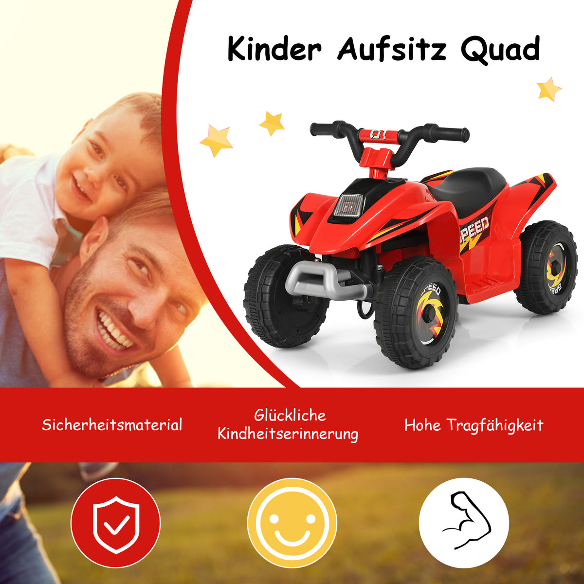 Coast 6V Elektro Kinderquad Mini Elektroquad Children's Auto 73 x 40 x 44,5 cm rood