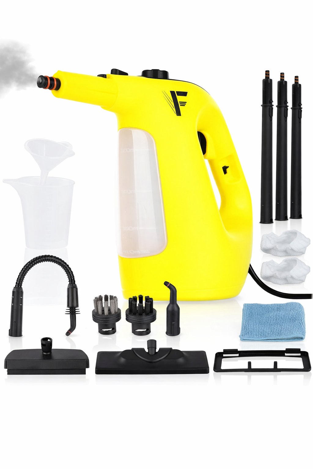 Neighbour's Friend 2-in-1 Stoomreiniger met Dweilfunctie 120 cm – Handstoomreiniger 1500 W – 450 ml – 4 m Snoer – Geel