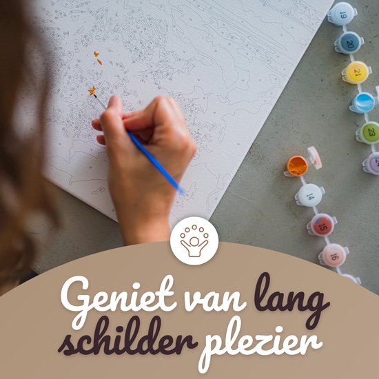 Rubye® Schilderen Op Nummer Volwassenen – Zonsondergang – Inclusief Verf en Penselen – Canvas Schildersdoek – Kleuren op Nummer – 40x50cm