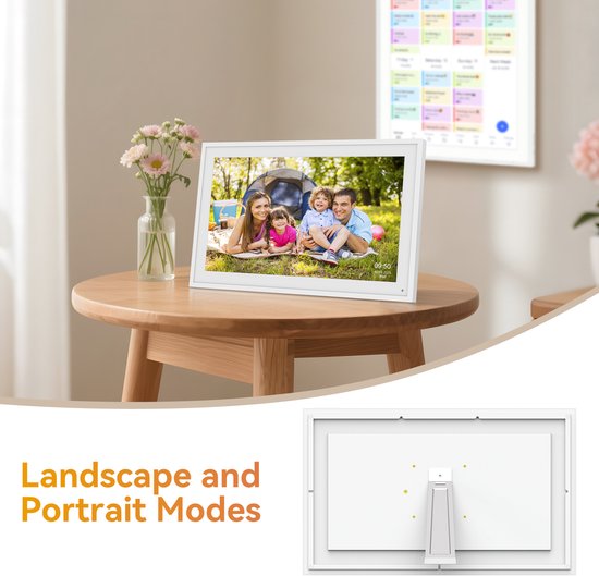 TABWEE P15 15,6" Digitale fotolijst Met Touchscreen – 1080P Full HD Slimme Gezinsplanner-Digitale Fotolijst & Takenlijst, Interactief Haarddisplay – Wand- en Bureaumontage Voor Naadloze Planning
