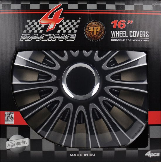 Carpoint Wieldoppen Le Mans Pro 16 Inch Abs Zwart/zilver Set Van 4