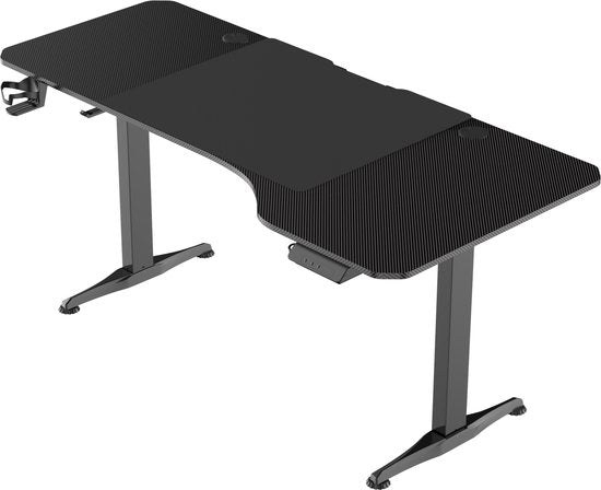 VDD Gaming - Bureau - Game Desk - Zit Sta Bureau - Elektrisch in Hoogte Verstelbaar - Zit-sta Bureau - Game Bureau - Gaming Desk - Computer Tafel - 160 x 75 cm - Zwarte - Maximale hoogte 117 cm