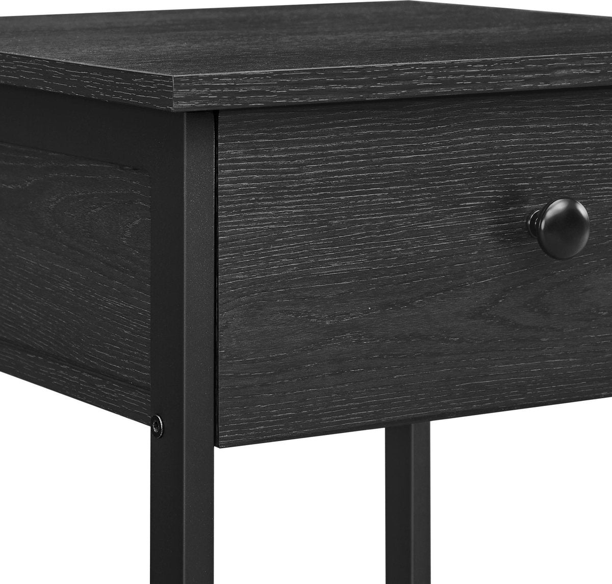 O'DADDY® Nachtkastjes industrieel - bijzettafel - nachtkastje met lade - 40 x 40 x 55 cm - zwart / donkergrijs