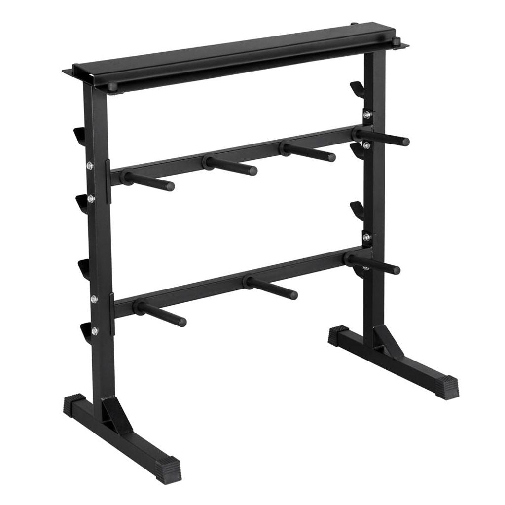 Yaheetech Halterrek met 3 niveaus - 7 haken - Tot 300 kg - Zwart - 100 x 53 x 102,5 cm