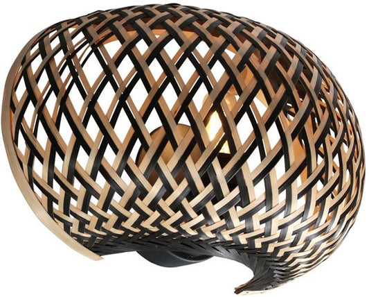 Anne Lighting - wandlamp - MAZE - naturel - bamboe - bedlampje - E27 - 4400BE