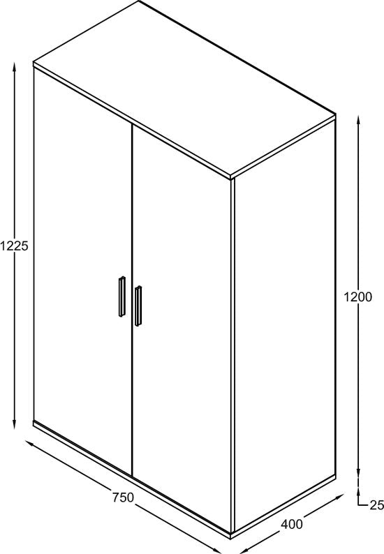 Kledingkast kinderkamer - hanggedeelte en legplank - 120 cm hoog