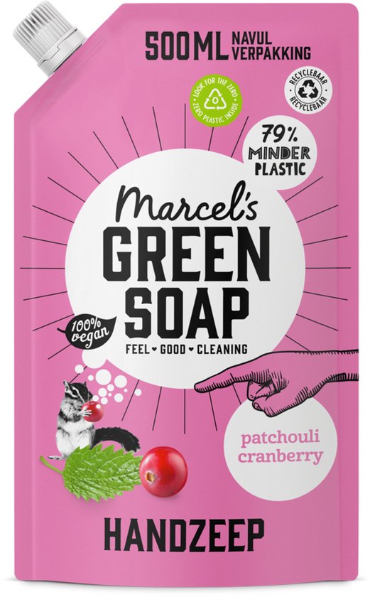 Marcel's Green Soap Handzeep Navulling - Patchouli & Cranberry - 500 ml