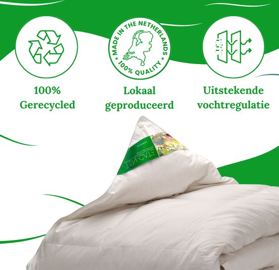 Ten Cate GreenComfort NEXTLIFE 4-Seizoenen Dekbed 260x220 cm – 70% Gerecycled Dons – Katoenen Tijk