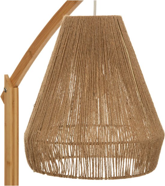 Bamboe boogstaande lamp met gevlochten hennep lampenkap PALM