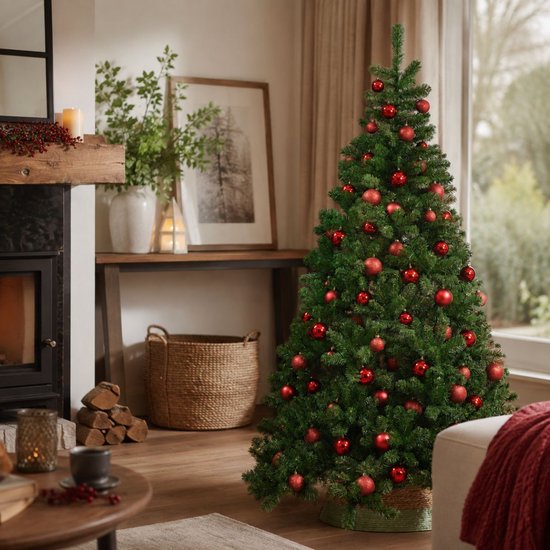 Triumph Tree Tuscan Kerstboom - Kunststof Kerstversiering voor Binnen met Volle Uitstraling - Kunstboom van PVC met 488 Dennentakken - Klassieke Stijl - H185 x Ø109 cm - Groen