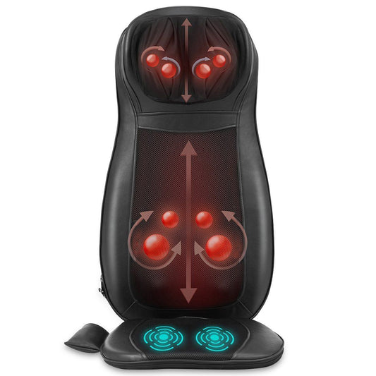Coast Massagestoelhoes Shiatsu Zwart – 78 x 46 x 19 cm – 3 Massagezones – Met Warmtefunctie
